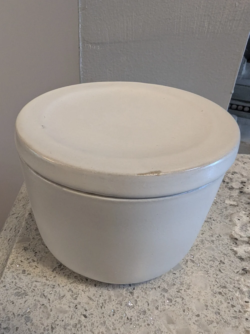 Hearth & Hand with Magnolia Stoneware SALT Cellar Canister w Lid White Farmhouse